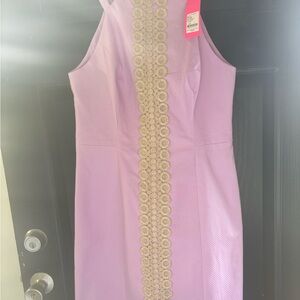 Lilly Pulitzer Lavender and Gold Midi Dress